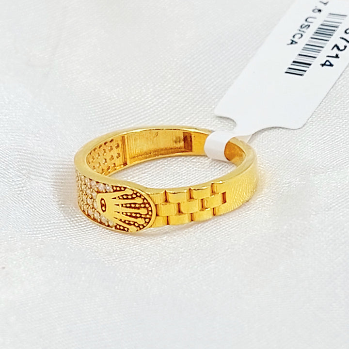 21K خاتم اكسترا مرصع-مجوهرات الشيخ سعيد-Saeed Jewelry 