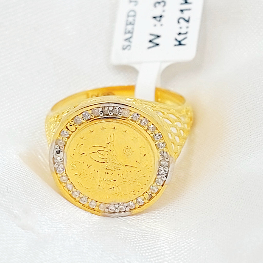 21K خاتم رشادي مرصع-مجوهرات الشيخ سعيد-Saeed Jewelry 