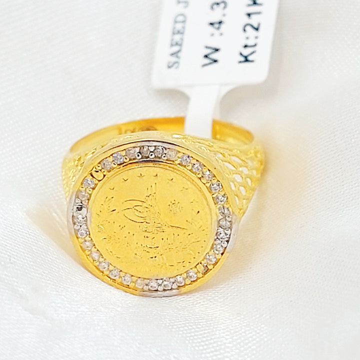 21K خاتم رشادي مرصع-مجوهرات الشيخ سعيد-Saeed Jewelry 