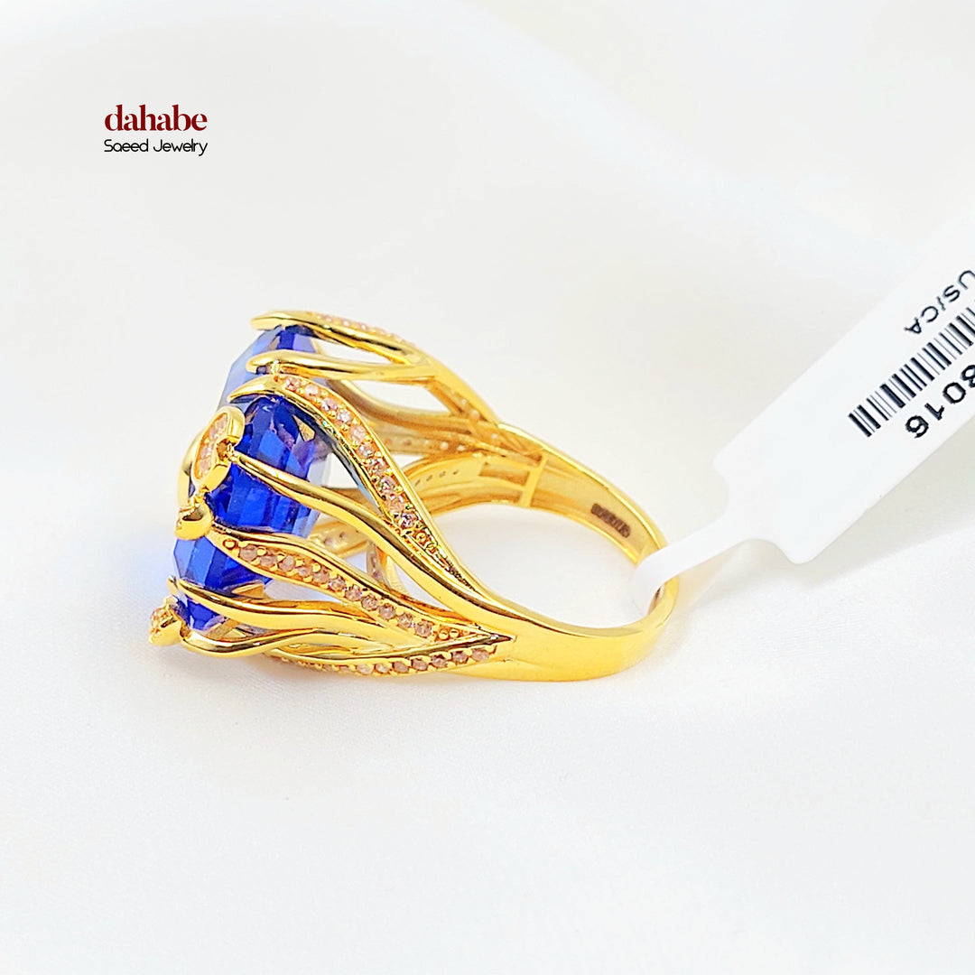 21K خاتم اكسترا مرصع-مجوهرات الشيخ سعيد-Saeed Jewelry 