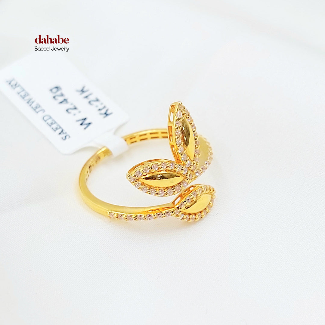 21K خاتم فراشة مرصع-مجوهرات الشيخ سعيد-Saeed Jewelry 