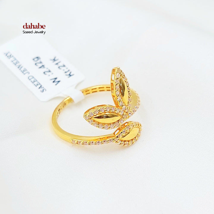 21K خاتم فراشة مرصع-مجوهرات الشيخ سعيد-Saeed Jewelry 