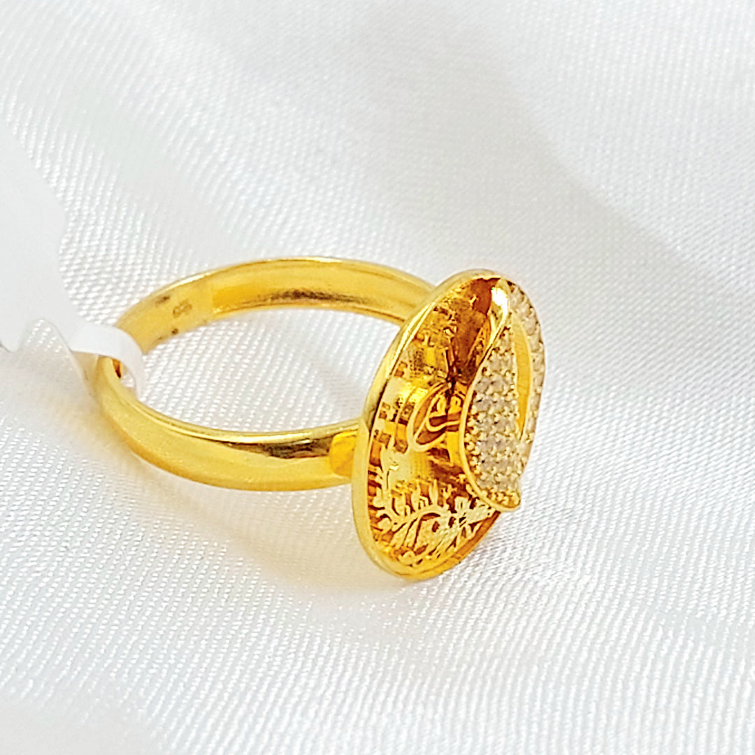 21K خاتم رشادي مرصع-مجوهرات الشيخ سعيد-Saeed Jewelry 