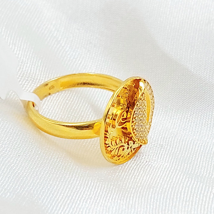 21K خاتم رشادي مرصع-مجوهرات الشيخ سعيد-Saeed Jewelry 