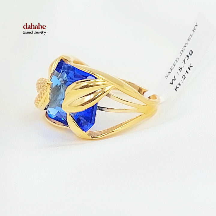 21K خاتم اكسترا مرصع-مجوهرات الشيخ سعيد-Saeed Jewelry 