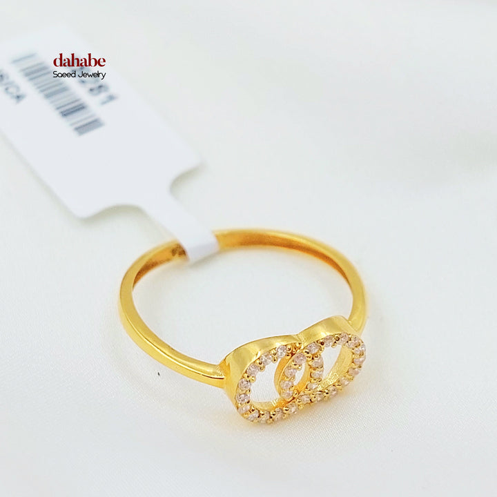 21K خاتم اكسترا مرصع-مجوهرات الشيخ سعيد-Saeed Jewelry 