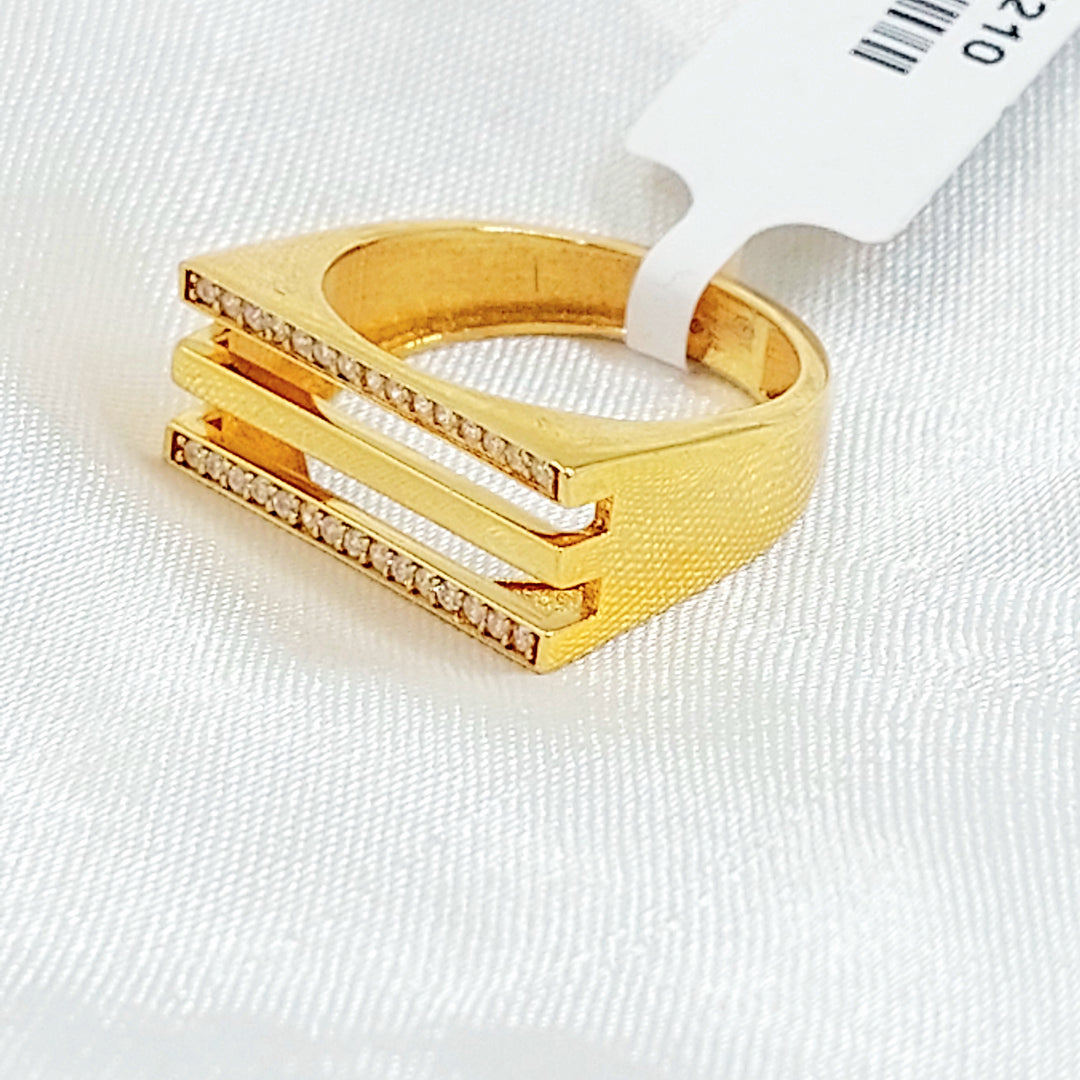 21K خاتم اكسترا مرصع-مجوهرات الشيخ سعيد-Saeed Jewelry 