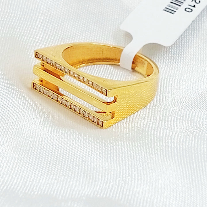 21K خاتم اكسترا مرصع-مجوهرات الشيخ سعيد-Saeed Jewelry 