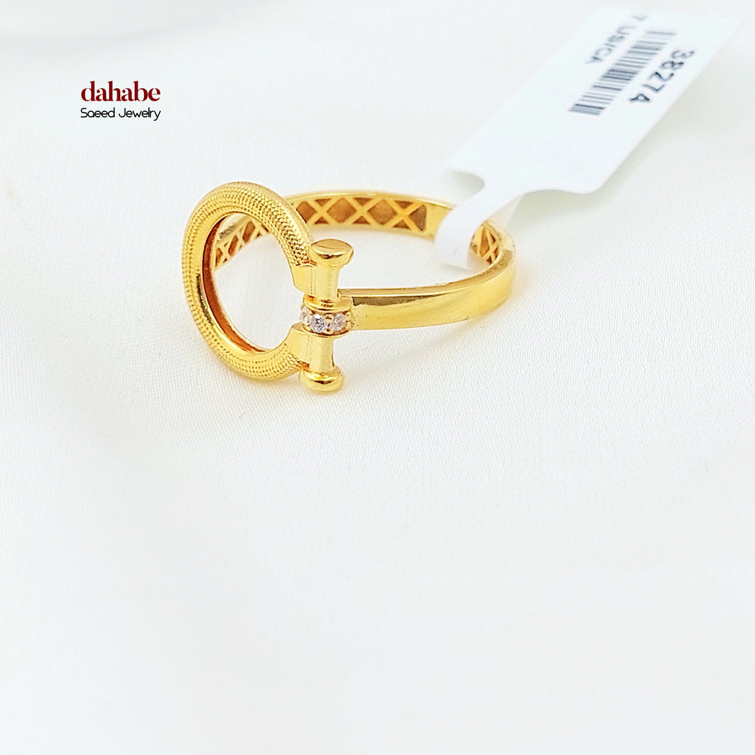 21K خاتم اكسترا مرصع-مجوهرات الشيخ سعيد-Saeed Jewelry 