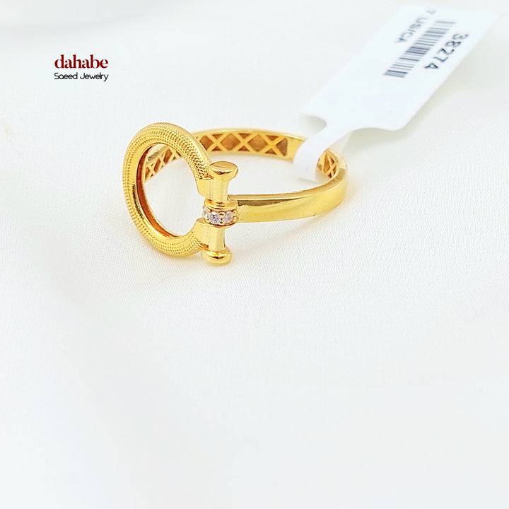 21K خاتم اكسترا مرصع-مجوهرات الشيخ سعيد-Saeed Jewelry 