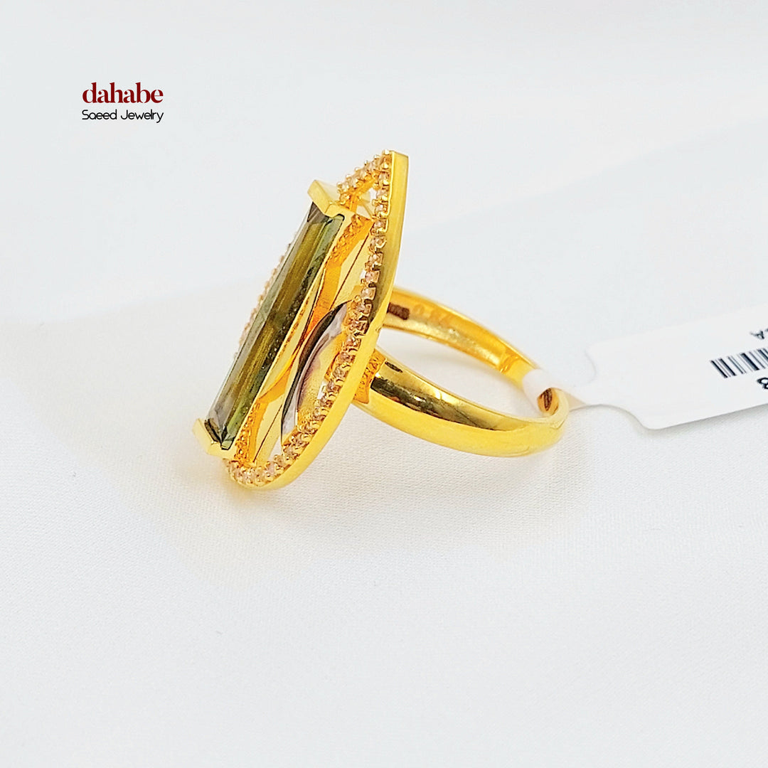 21K خاتم اكسترا مرصع-مجوهرات الشيخ سعيد-Saeed Jewelry 