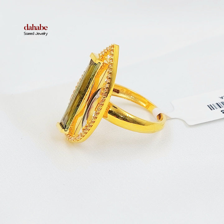 21K خاتم اكسترا مرصع-مجوهرات الشيخ سعيد-Saeed Jewelry 