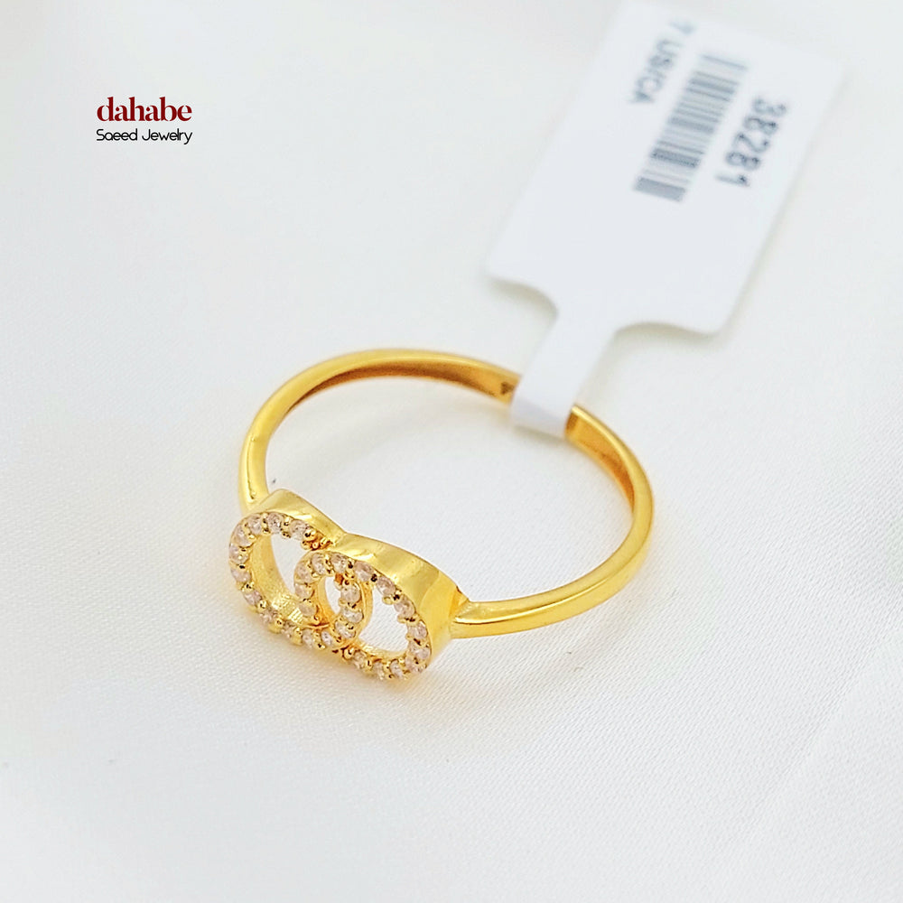 21K خاتم اكسترا مرصع-مجوهرات الشيخ سعيد-Saeed Jewelry 