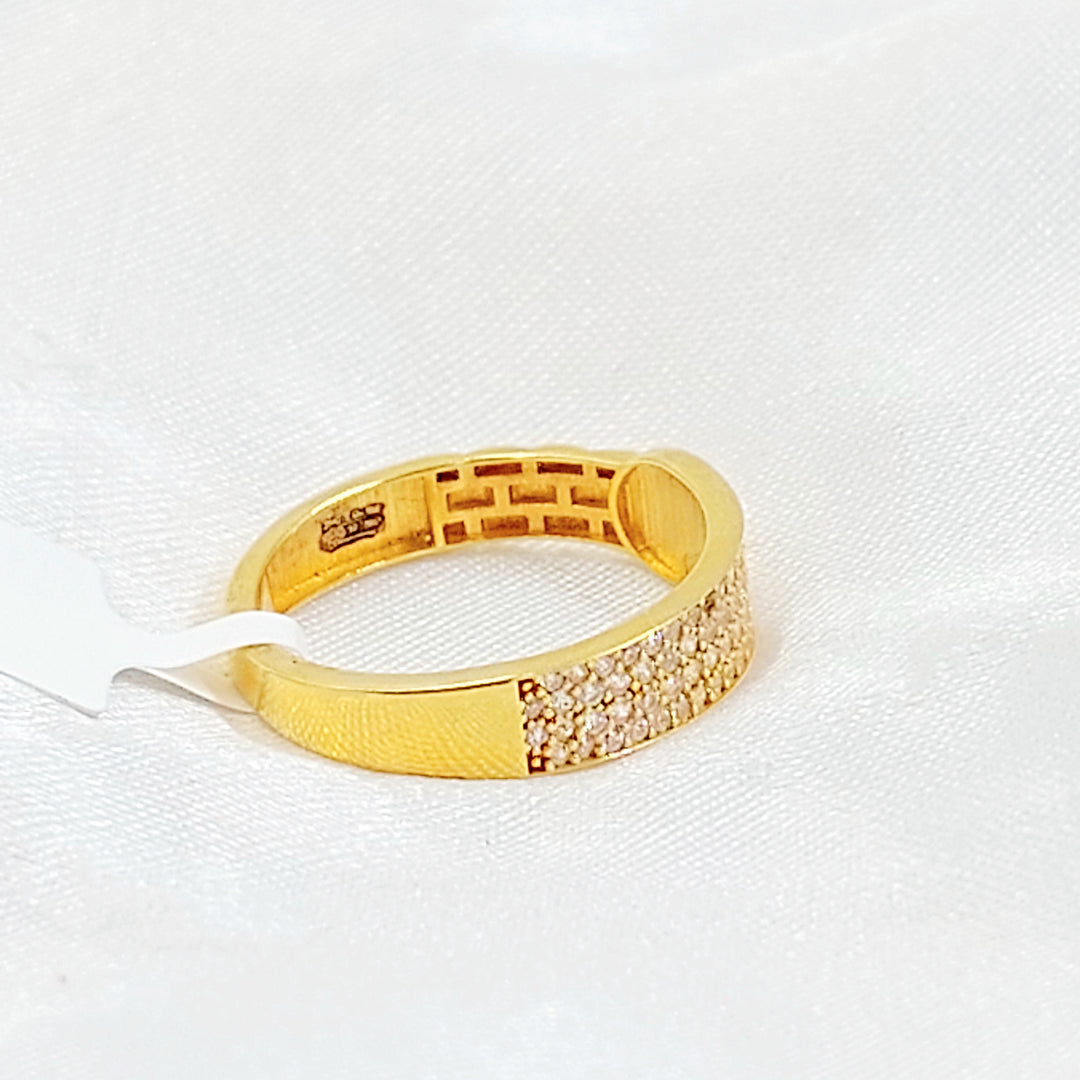 21K خاتم اكسترا مرصع-مجوهرات الشيخ سعيد-Saeed Jewelry 
