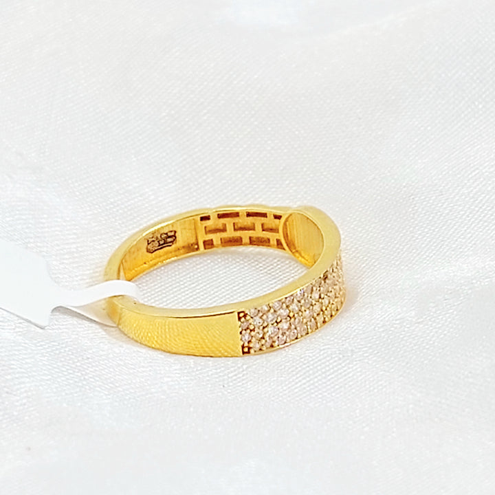 21K خاتم اكسترا مرصع-مجوهرات الشيخ سعيد-Saeed Jewelry 