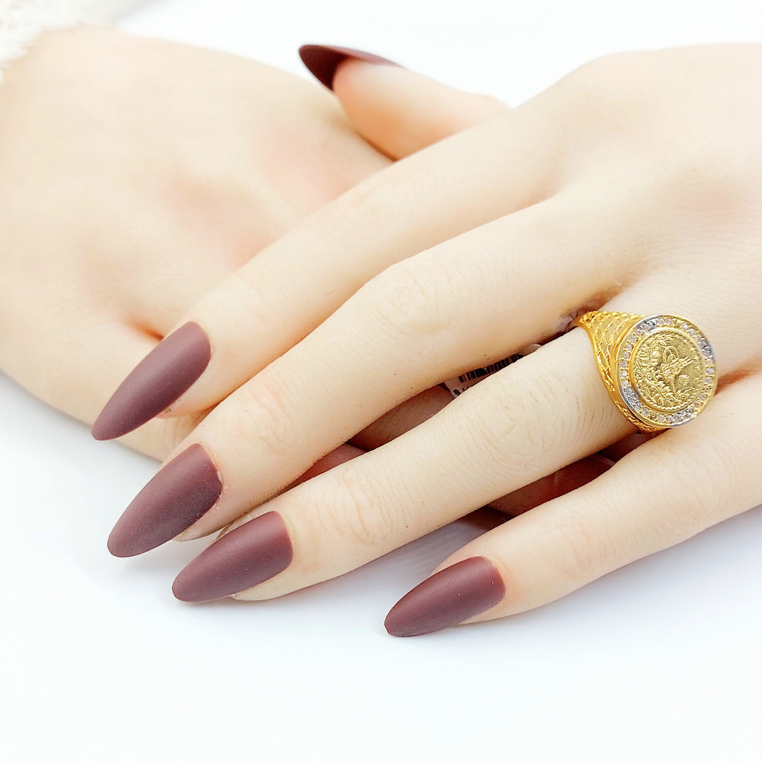 21K خاتم رشادي مرصع-مجوهرات الشيخ سعيد-Saeed Jewelry 