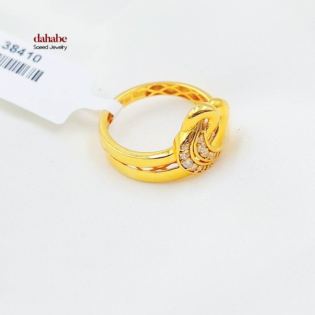 21K خاتم اكسترا مرصع-مجوهرات الشيخ سعيد-Saeed Jewelry 