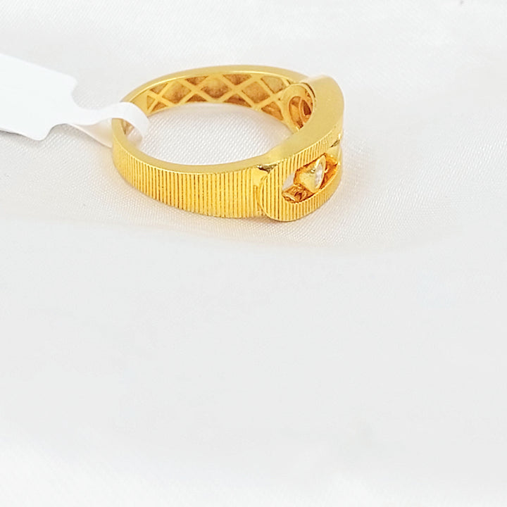 21K خاتم اكسترا مرصع-مجوهرات الشيخ سعيد-Saeed Jewelry 