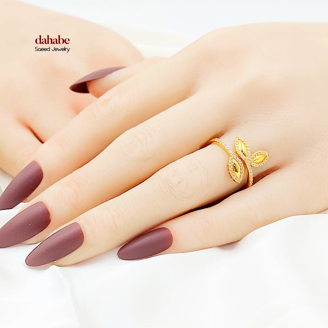 21K خاتم فراشة مرصع-مجوهرات الشيخ سعيد-Saeed Jewelry 