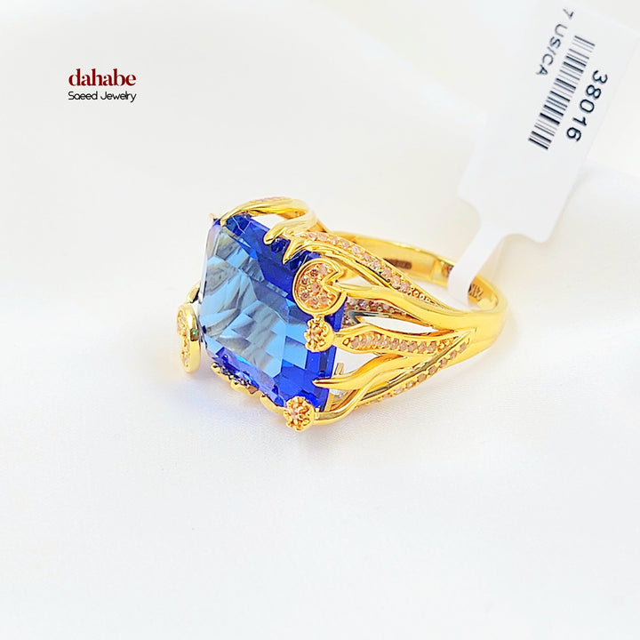 21K خاتم اكسترا مرصع-مجوهرات الشيخ سعيد-Saeed Jewelry 