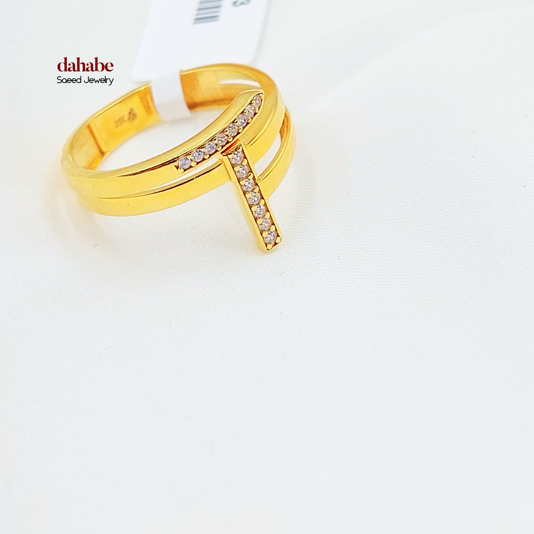 21K خاتم اكسترا مرصع-مجوهرات الشيخ سعيد-Saeed Jewelry 