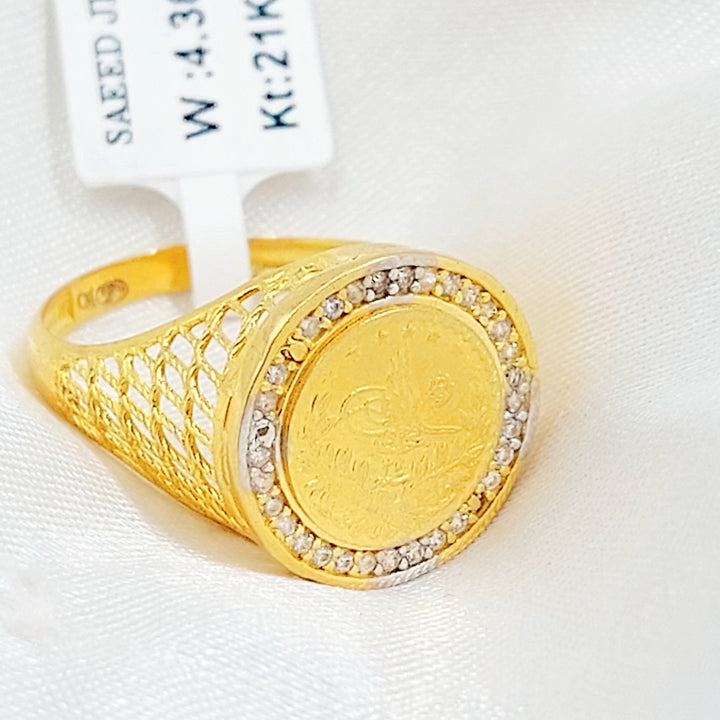 21K خاتم رشادي مرصع-مجوهرات الشيخ سعيد-Saeed Jewelry 