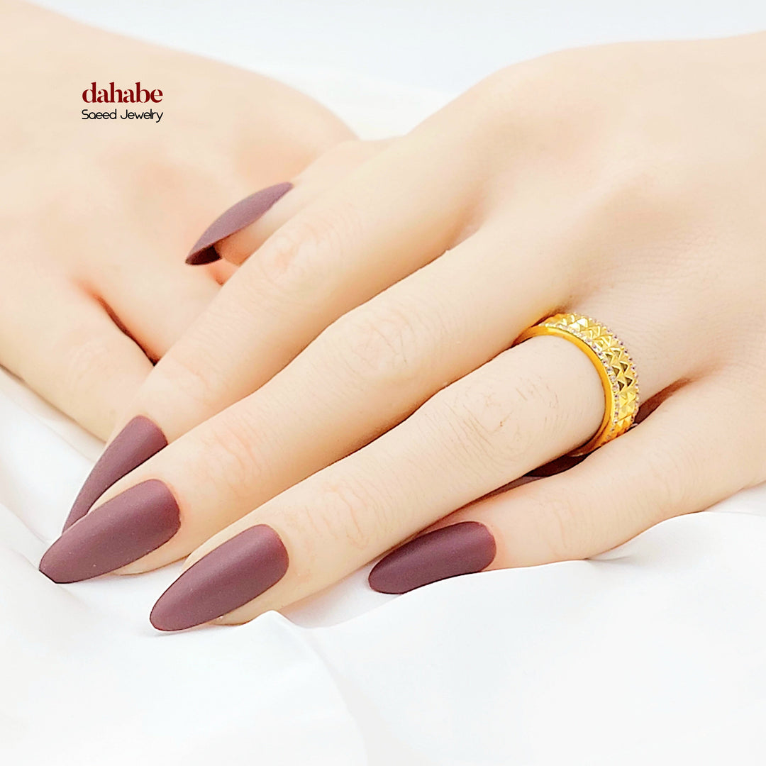 21K خاتم اكسترا مرصع-مجوهرات الشيخ سعيد-Saeed Jewelry 