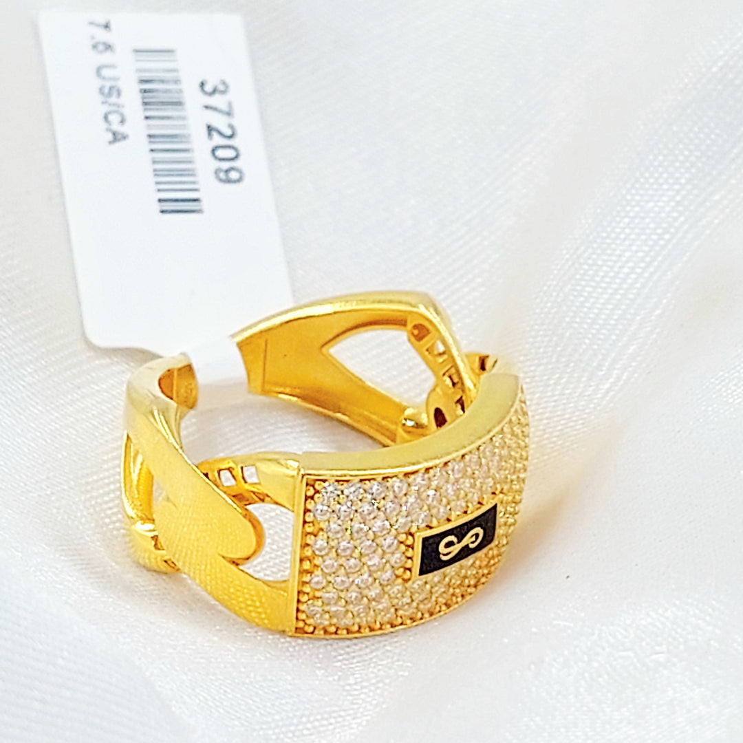 21K خاتم جنزير مرصع-مجوهرات الشيخ سعيد-Saeed Jewelry 