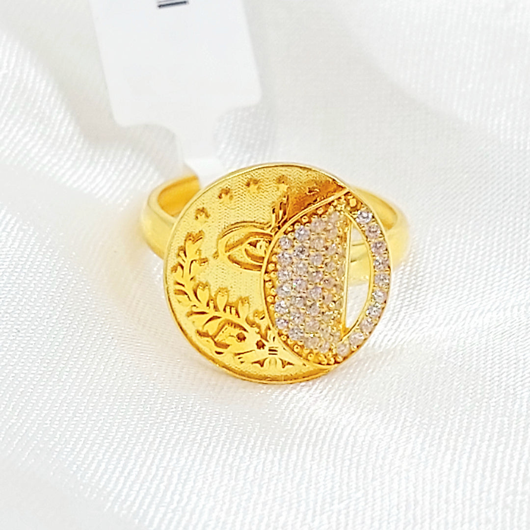 21K خاتم رشادي مرصع-مجوهرات الشيخ سعيد-Saeed Jewelry 