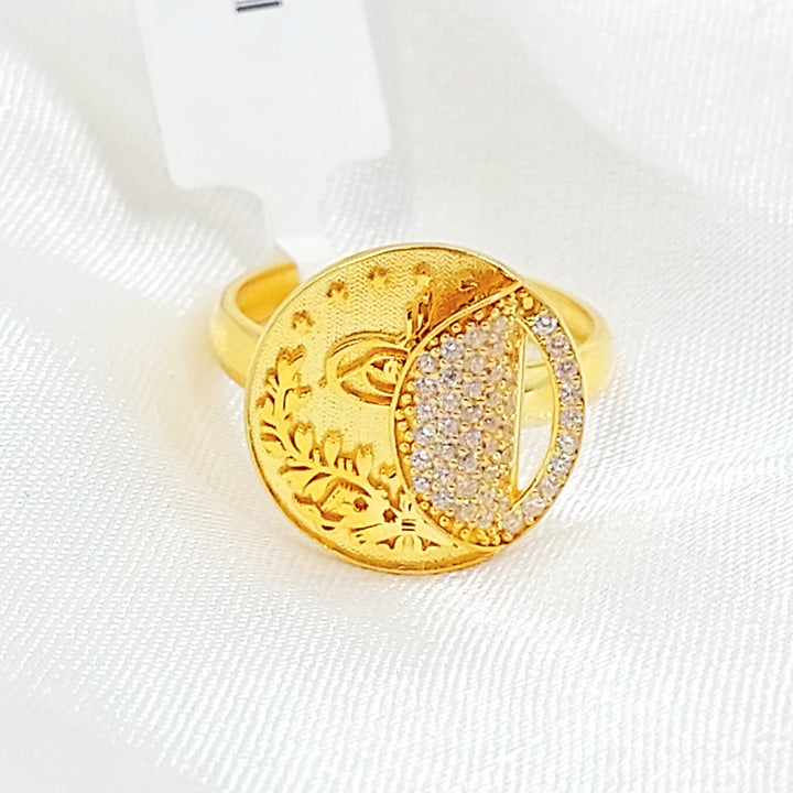21K خاتم رشادي مرصع-مجوهرات الشيخ سعيد-Saeed Jewelry 