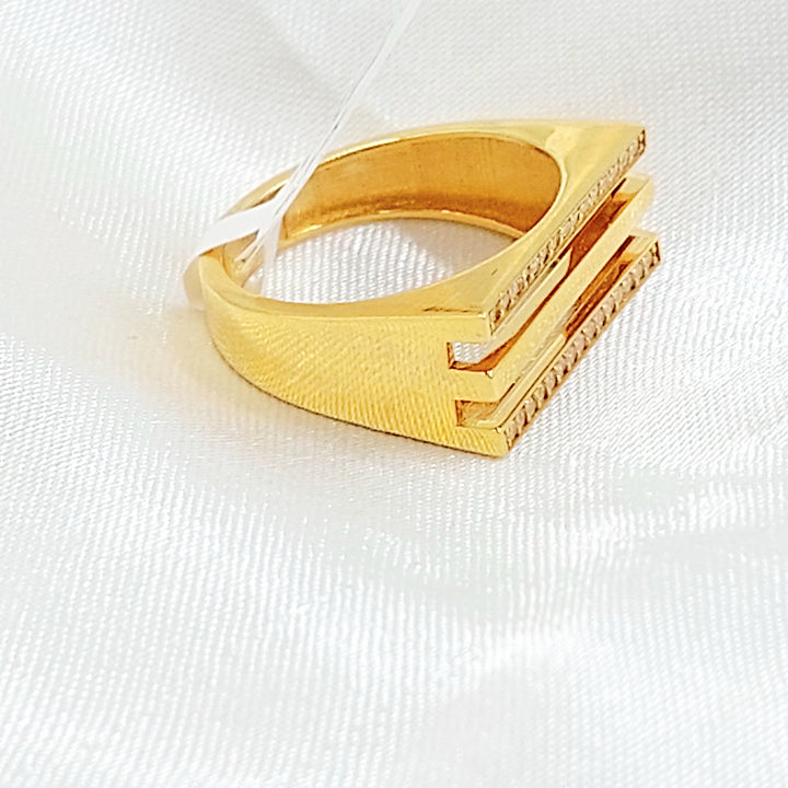 21K خاتم اكسترا مرصع-مجوهرات الشيخ سعيد-Saeed Jewelry 