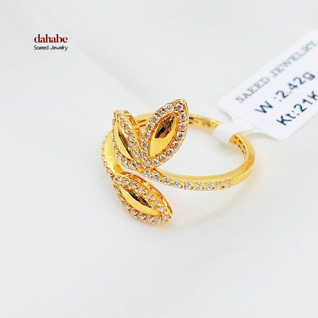 21K خاتم فراشة مرصع-مجوهرات الشيخ سعيد-Saeed Jewelry 