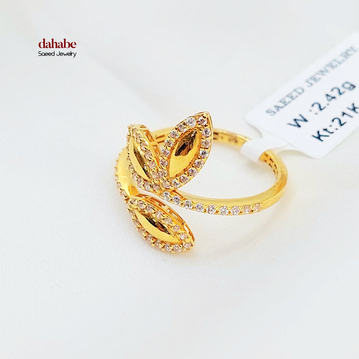 21K خاتم فراشة مرصع-مجوهرات الشيخ سعيد-Saeed Jewelry 