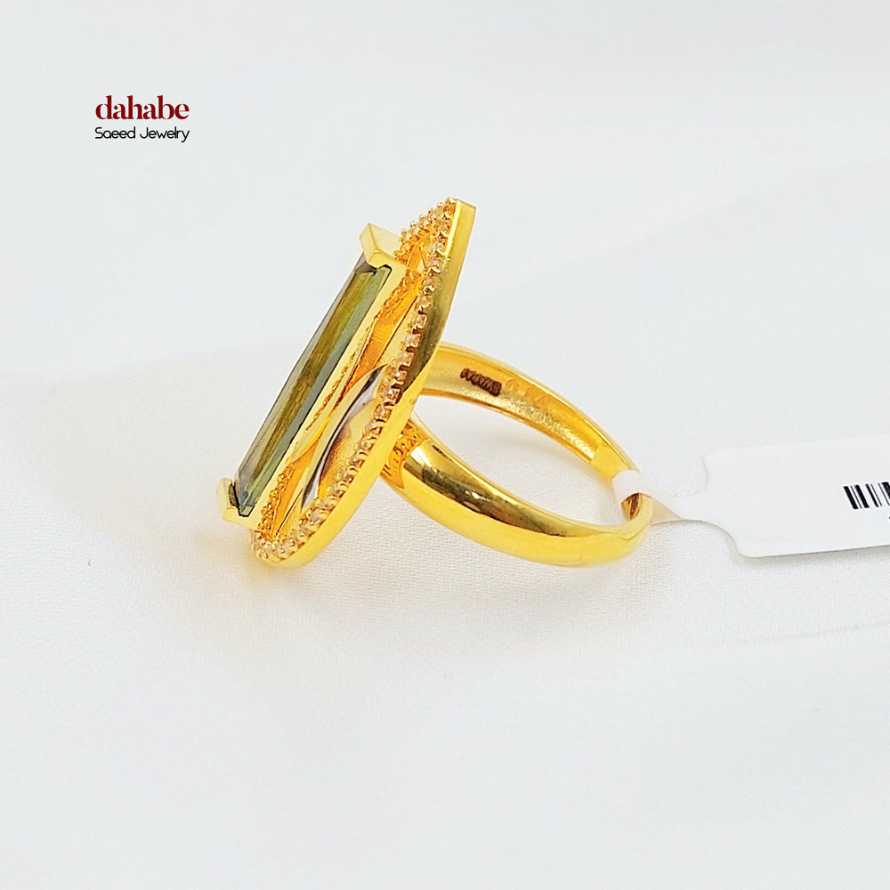 21K خاتم اكسترا مرصع-مجوهرات الشيخ سعيد-Saeed Jewelry 