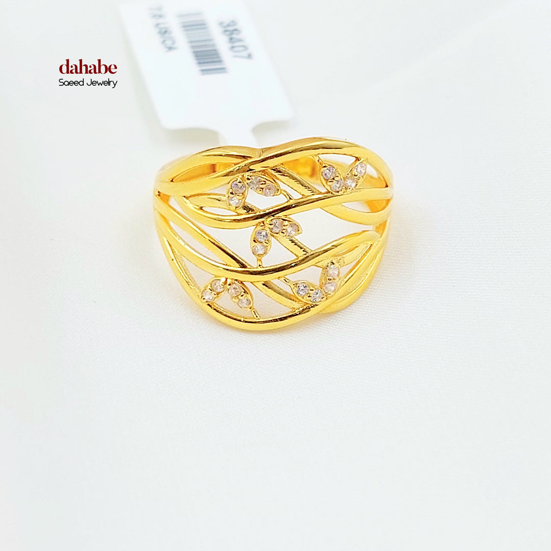 21K خاتم اكسترا مرصع-مجوهرات الشيخ سعيد-Saeed Jewelry 