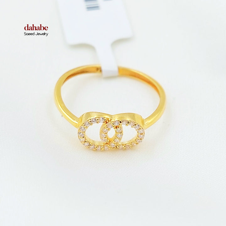 21K خاتم اكسترا مرصع-مجوهرات الشيخ سعيد-Saeed Jewelry 