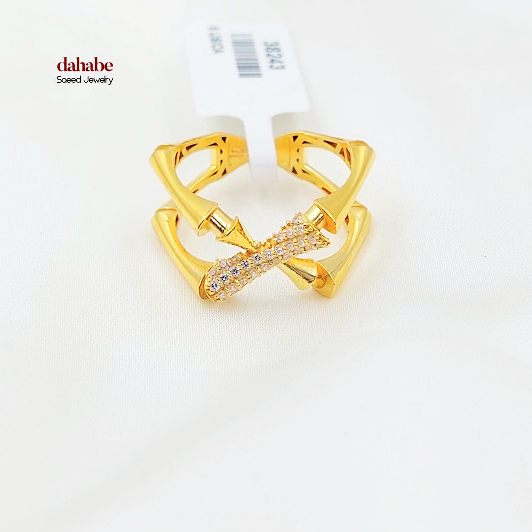 21K خاتم اكسترا مرصع-مجوهرات الشيخ سعيد-Saeed Jewelry 