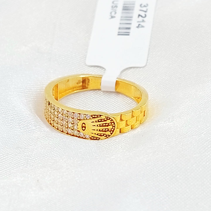 21K خاتم اكسترا مرصع-مجوهرات الشيخ سعيد-Saeed Jewelry 