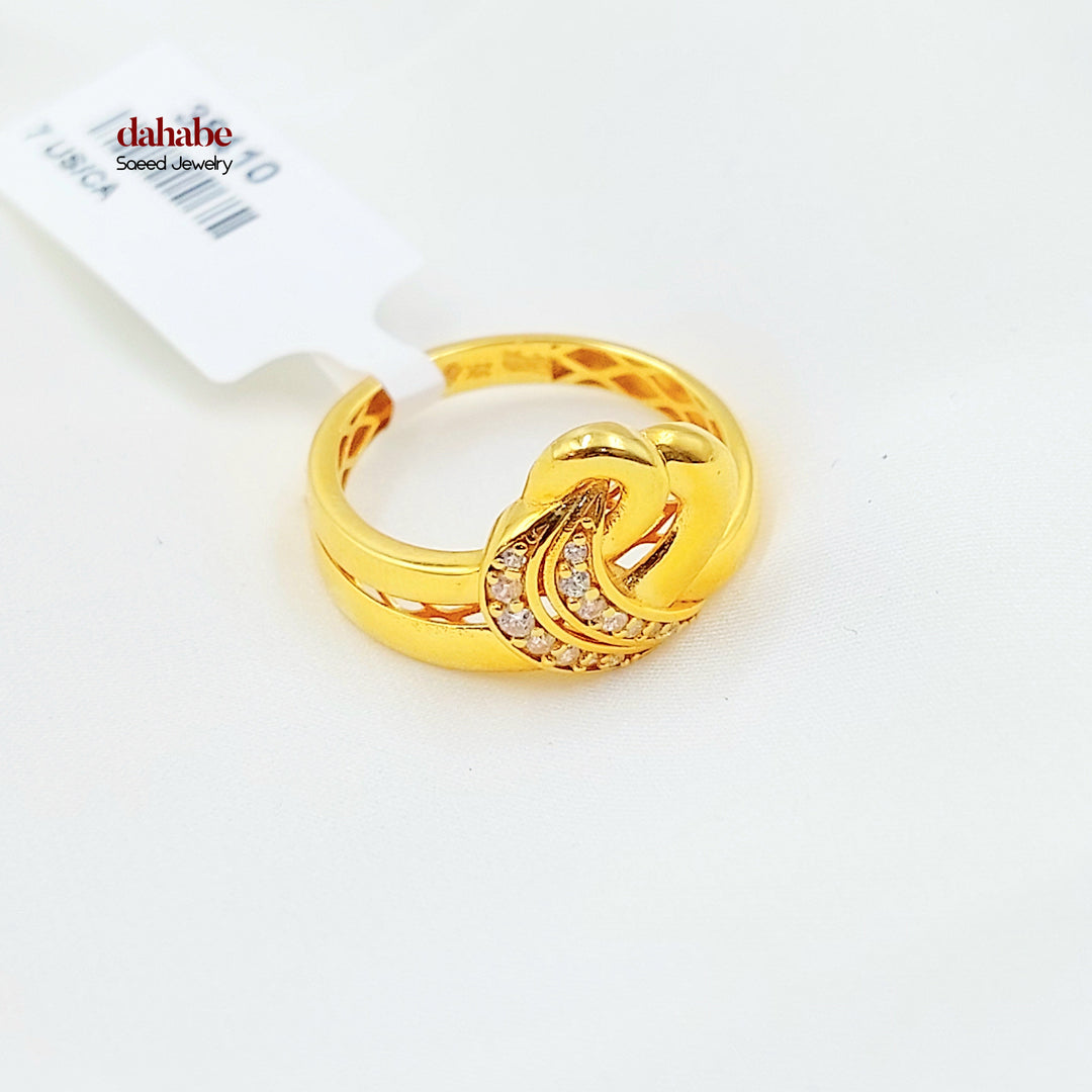 21K خاتم اكسترا مرصع-مجوهرات الشيخ سعيد-Saeed Jewelry 