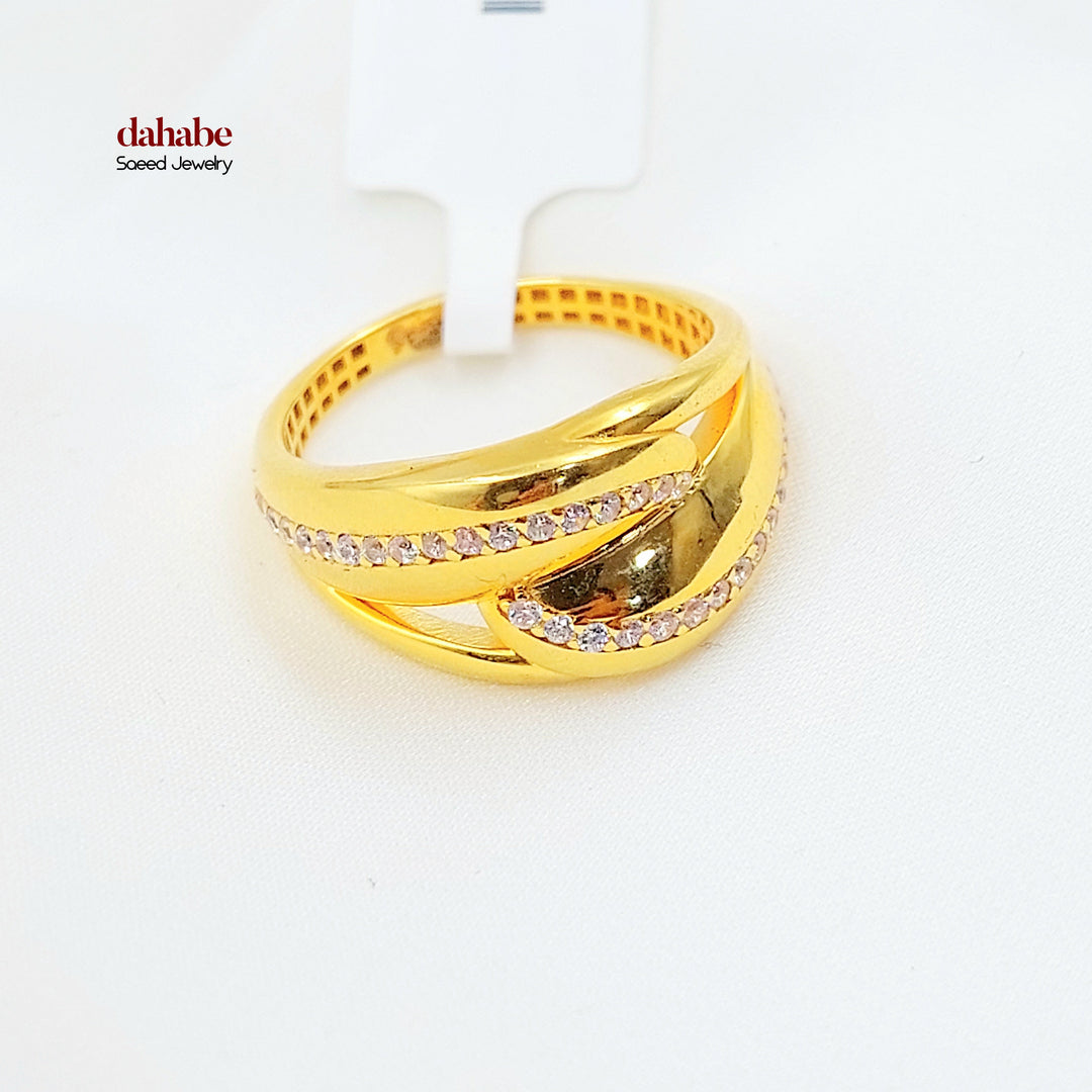 21K خاتم اكسترا مرصع-مجوهرات الشيخ سعيد-Saeed Jewelry 