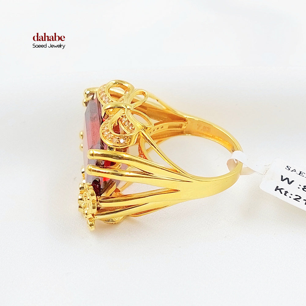 21K خاتم اكسترا مرصع-مجوهرات الشيخ سعيد-Saeed Jewelry 