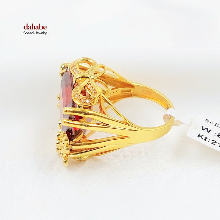 21K خاتم اكسترا مرصع-مجوهرات الشيخ سعيد-Saeed Jewelry 