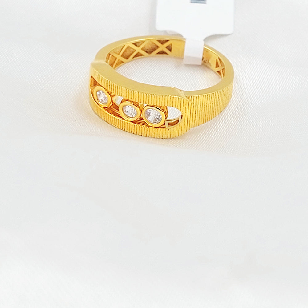 21K خاتم اكسترا مرصع-مجوهرات الشيخ سعيد-Saeed Jewelry 