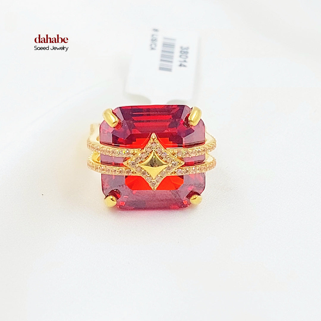21K خاتم اكسترا مرصع-مجوهرات الشيخ سعيد-Saeed Jewelry 