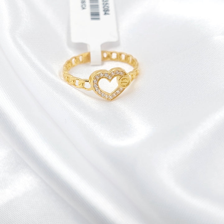 21K خاتم قلب مرصع-مجوهرات الشيخ سعيد-Saeed Jewelry 