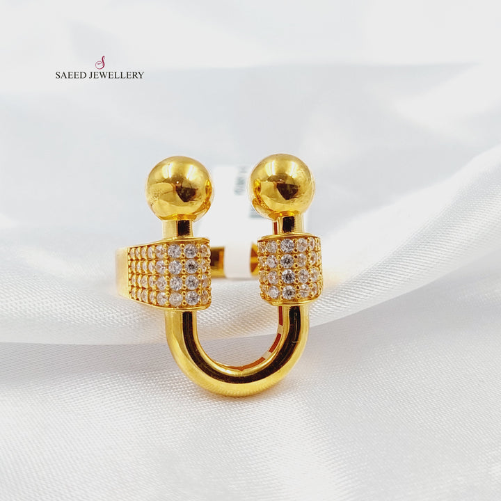 21K خاتم بيبر كليب مرصع-مجوهرات الشيخ سعيد-Saeed Jewelry 