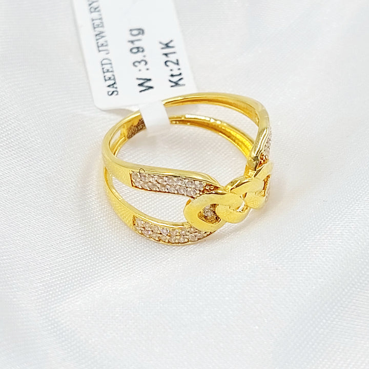 21K خاتم اكسترا مرصع-مجوهرات الشيخ سعيد-Saeed Jewelry 