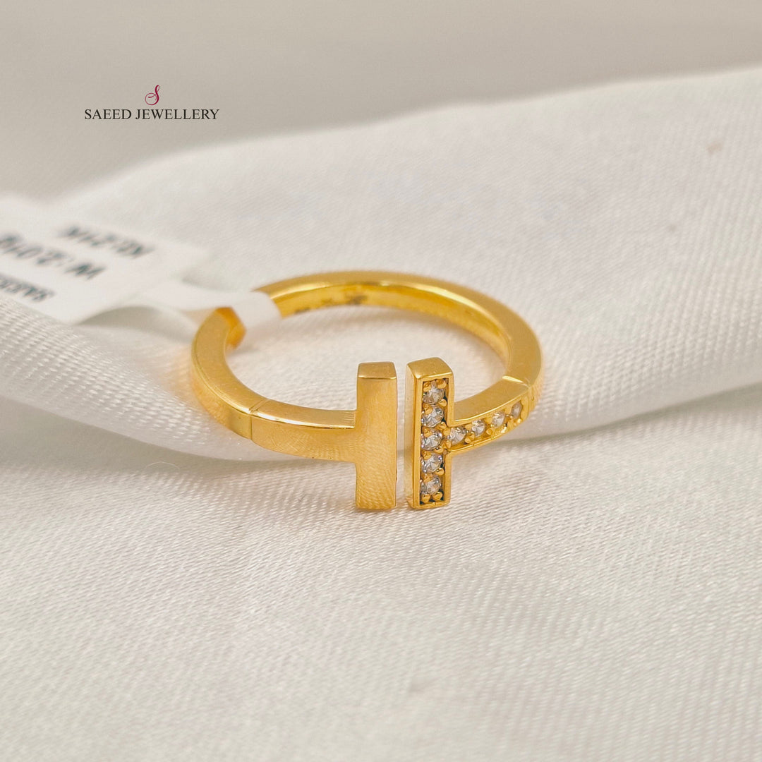 21K خاتم اكسترا مرصع-مجوهرات الشيخ سعيد-Saeed Jewelry 