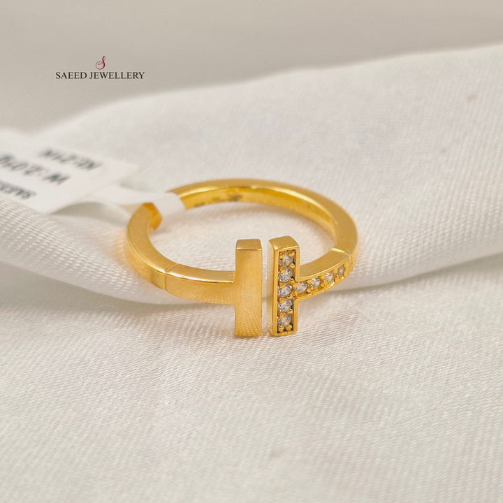 21K خاتم اكسترا مرصع-مجوهرات الشيخ سعيد-Saeed Jewelry 