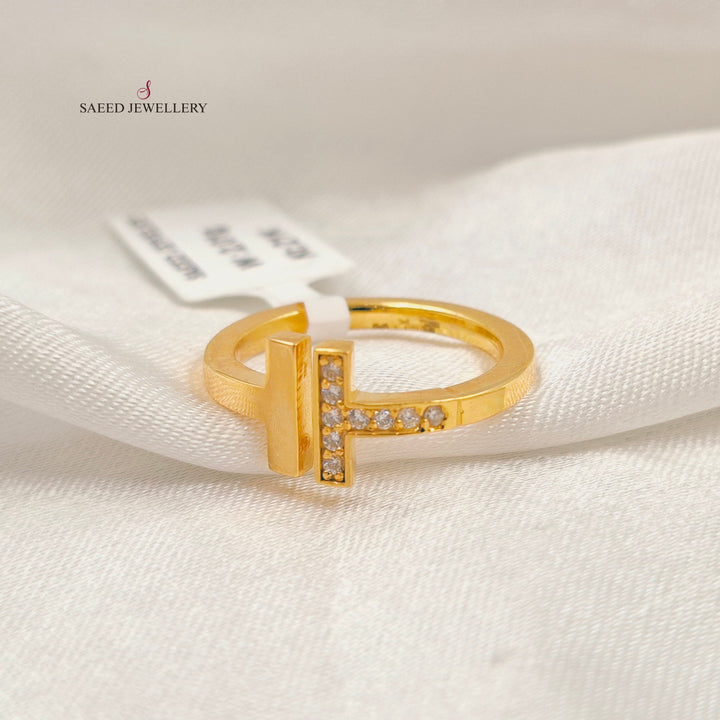 21K خاتم اكسترا مرصع-مجوهرات الشيخ سعيد-Saeed Jewelry 